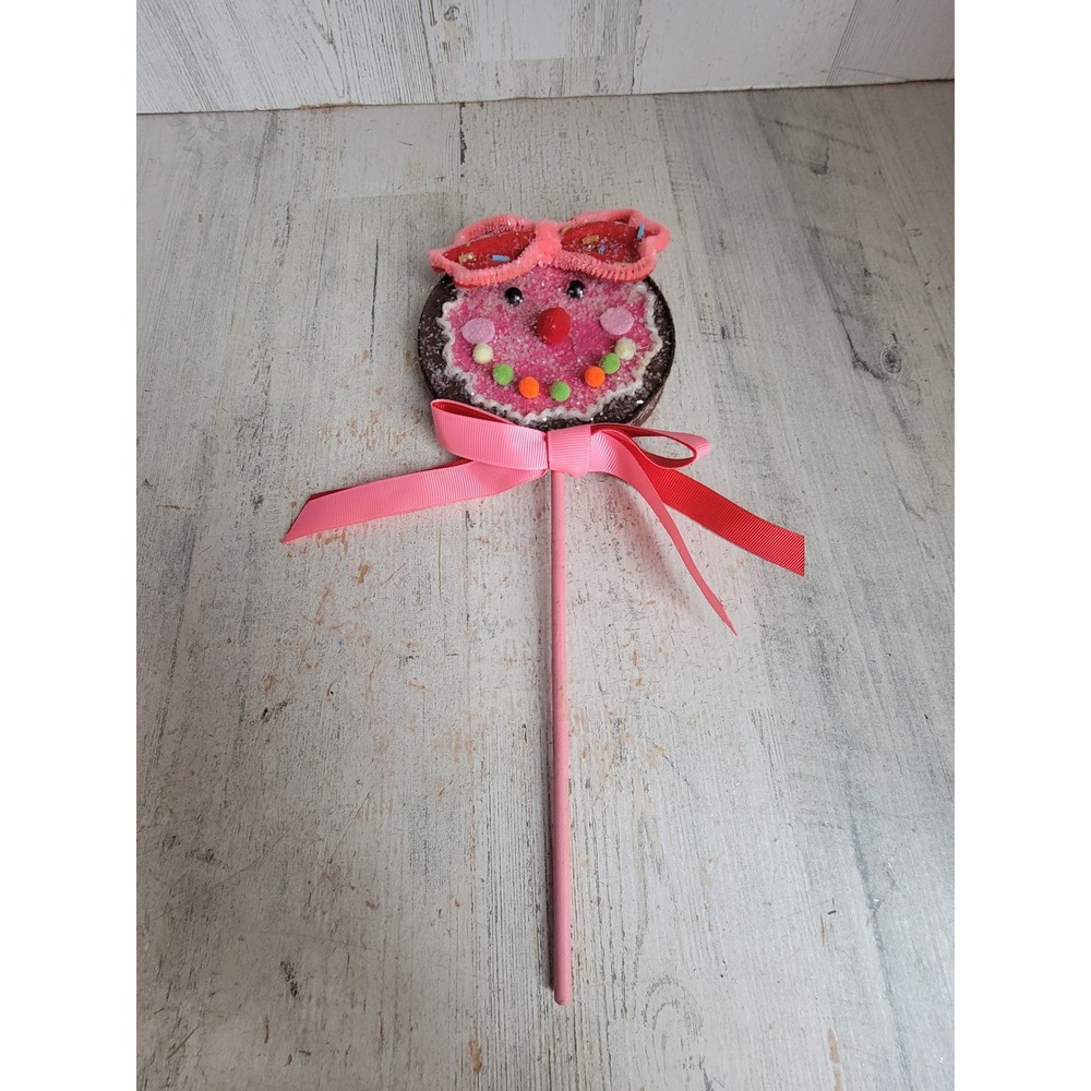 Glitter Xmas lollipop gingerbread candy gumdrop pick unique home decor